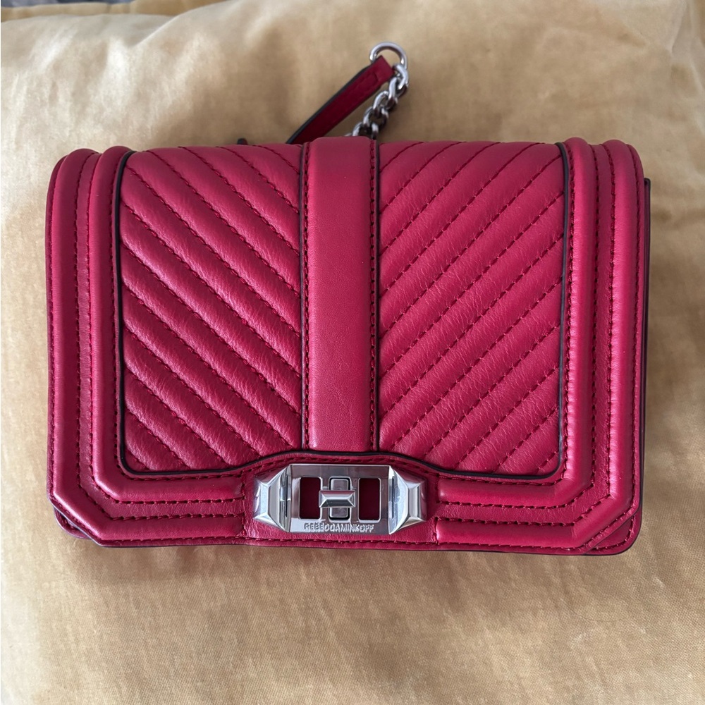 Rebecca Minkoff Red Quilted Love Crossbody Bag